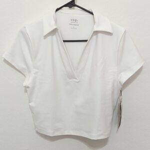 Women's White V-Neck Top
